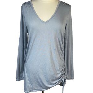 Elegant Blue V-Neck Women's Top